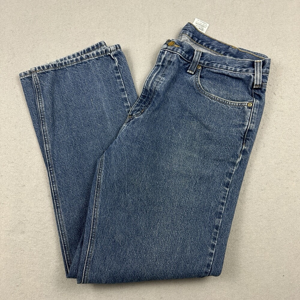 Carhartt Jeans Men 40 Blue Solid Traditional Fit Straight Denim Workwear *